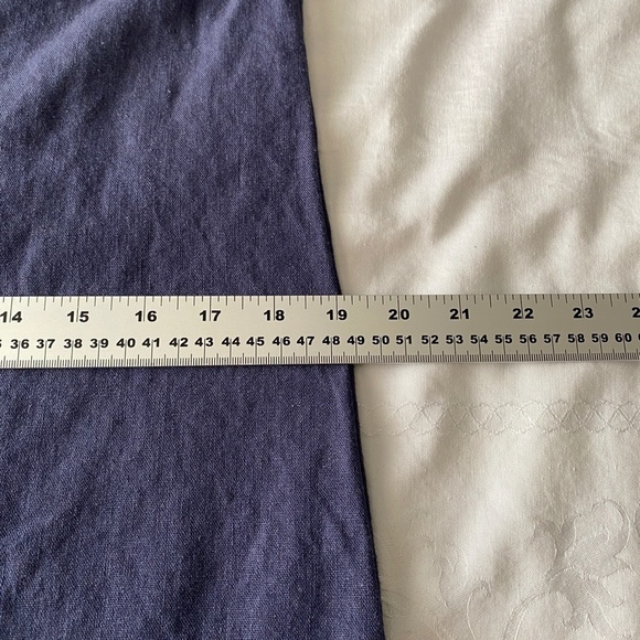 Kenar Grayish-Blue Women's Linen Blend Polo Style Peasant Dress Size Small - Picture 10 of 13